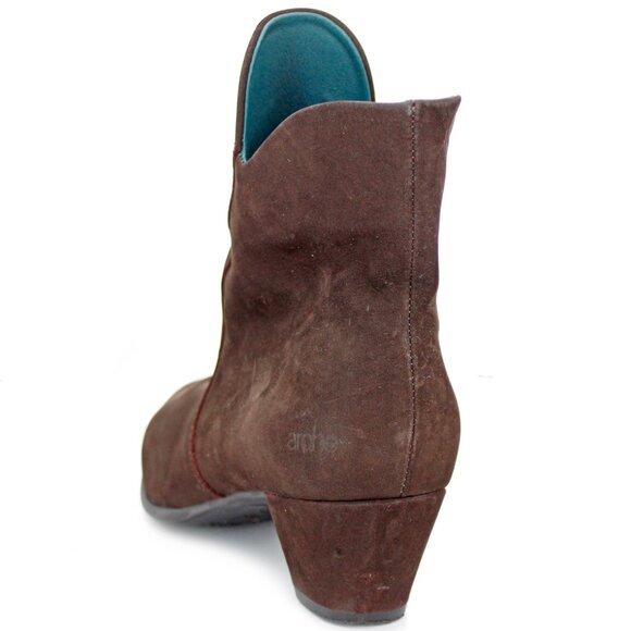 Arche Women's Brown Suede Side Zipper Ankle Booties: Size EU 40.5 - Picture 4 of 8